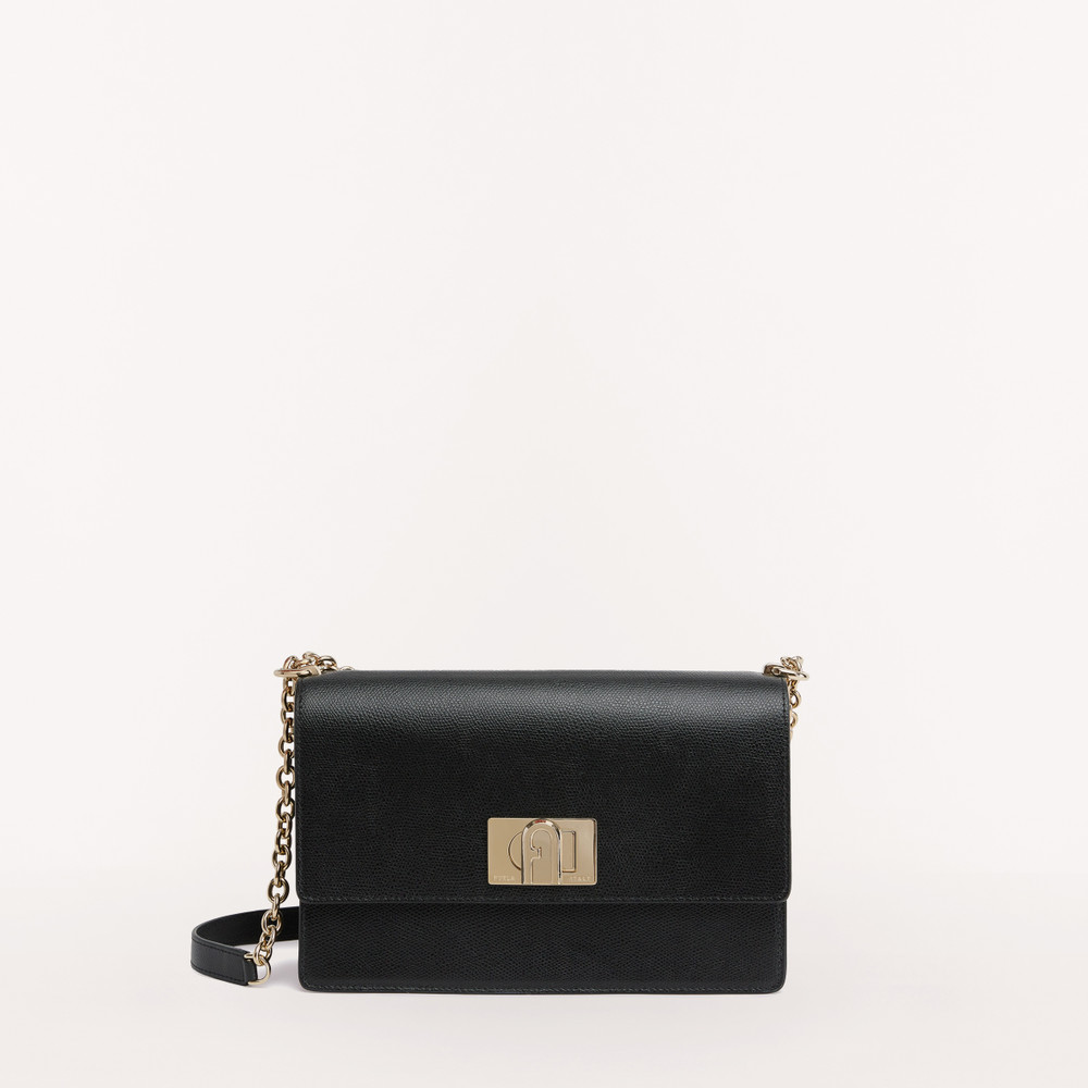 Women's Furla 1927 S Crossbody Bags Black | 01678YPBE