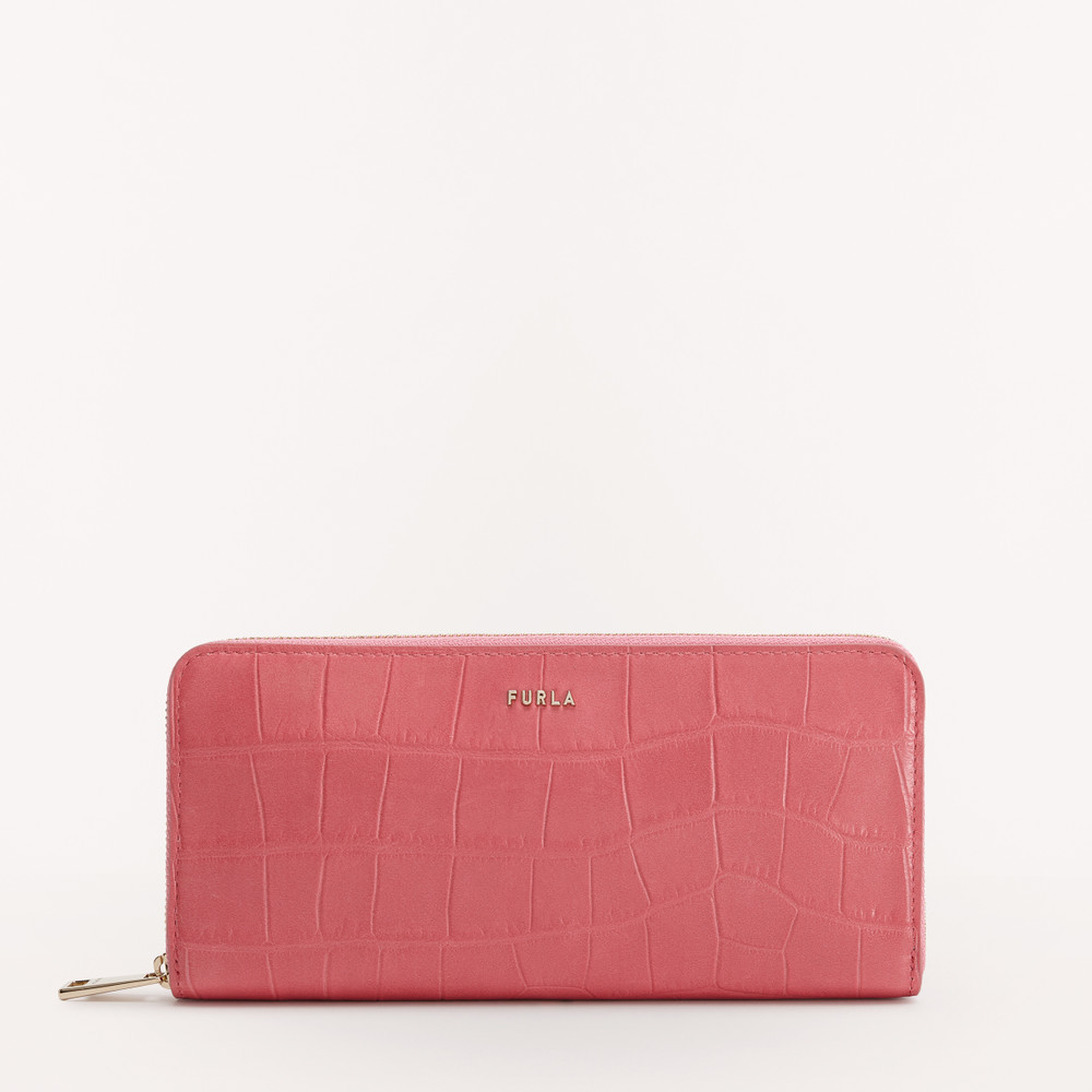 Women's Furla Babylon Xl Zip Around Wallets Pink | 10248YWUQ