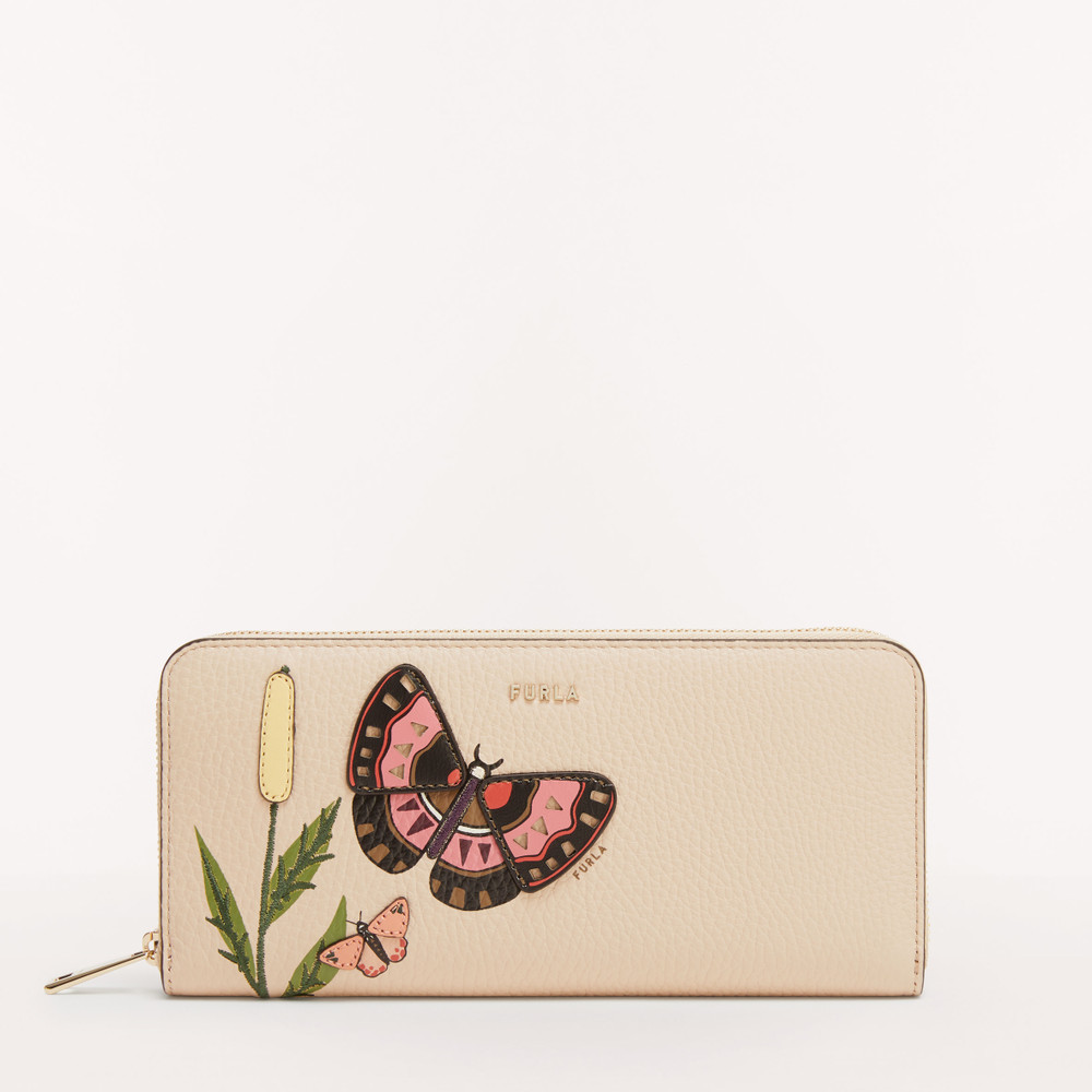 Women's Furla Babylon Xl Zip Around Wallets Beige | 69785OYPN