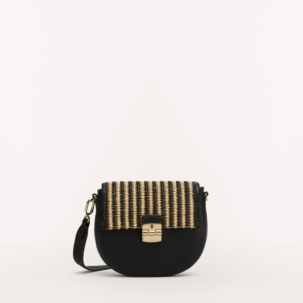 Women's Furla Club 2 M Mini Bags Black Gold | 86457CTPR