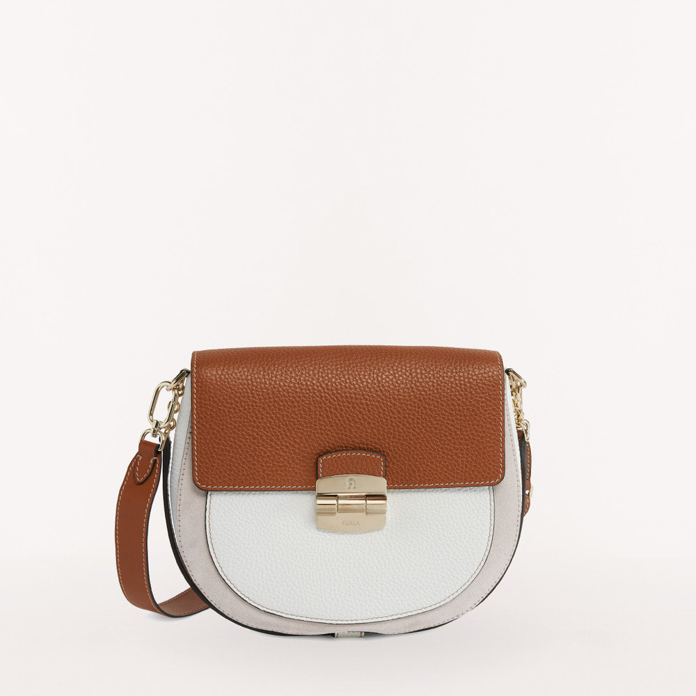 Women's Furla Club 2 S Crossbody Bags Brown White | 18450SHDV