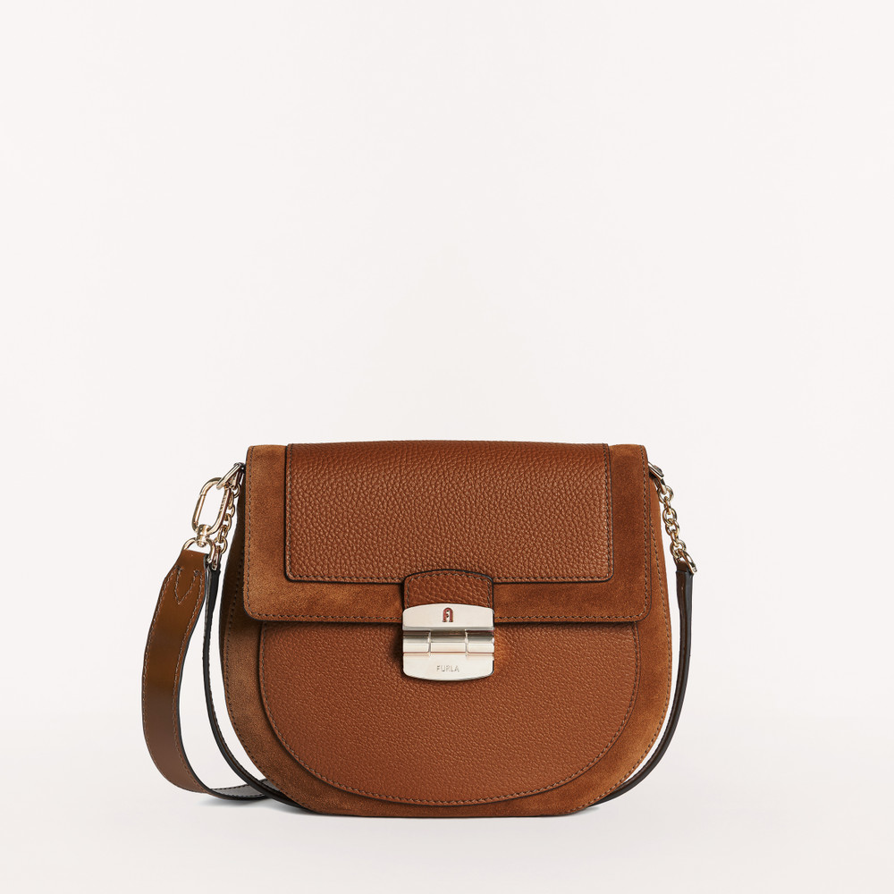 Women's Furla Club 2 S Crossbody Bags Brown | 62879IXYT