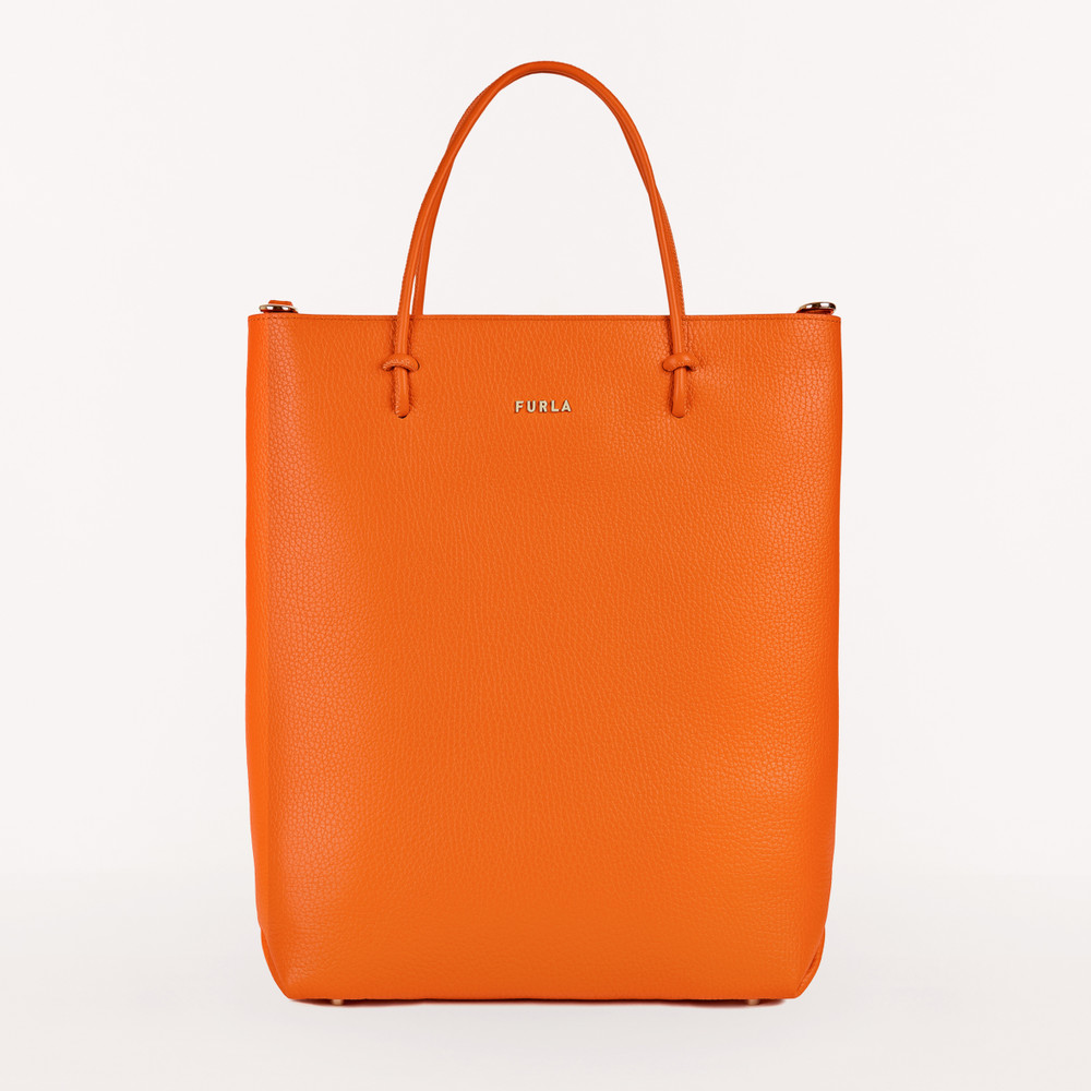 Women's Furla Essential M Tote Bags Orange | 76219OBPU