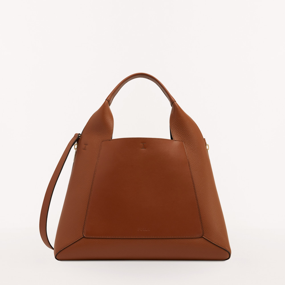 Women's Furla Gilda L Tote Bags Brown | 03278DMUR