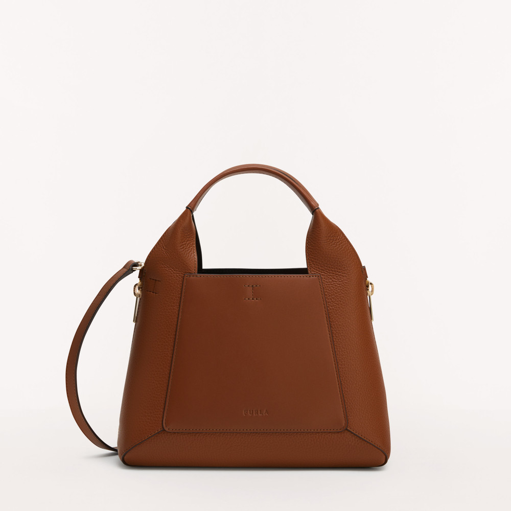 Women's Furla Gilda M Tote Bags Brown | 43092WCGH