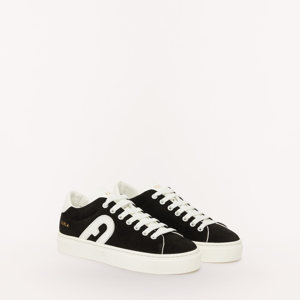 Women's Furla Joy Sneakers Black | 58403DOTY