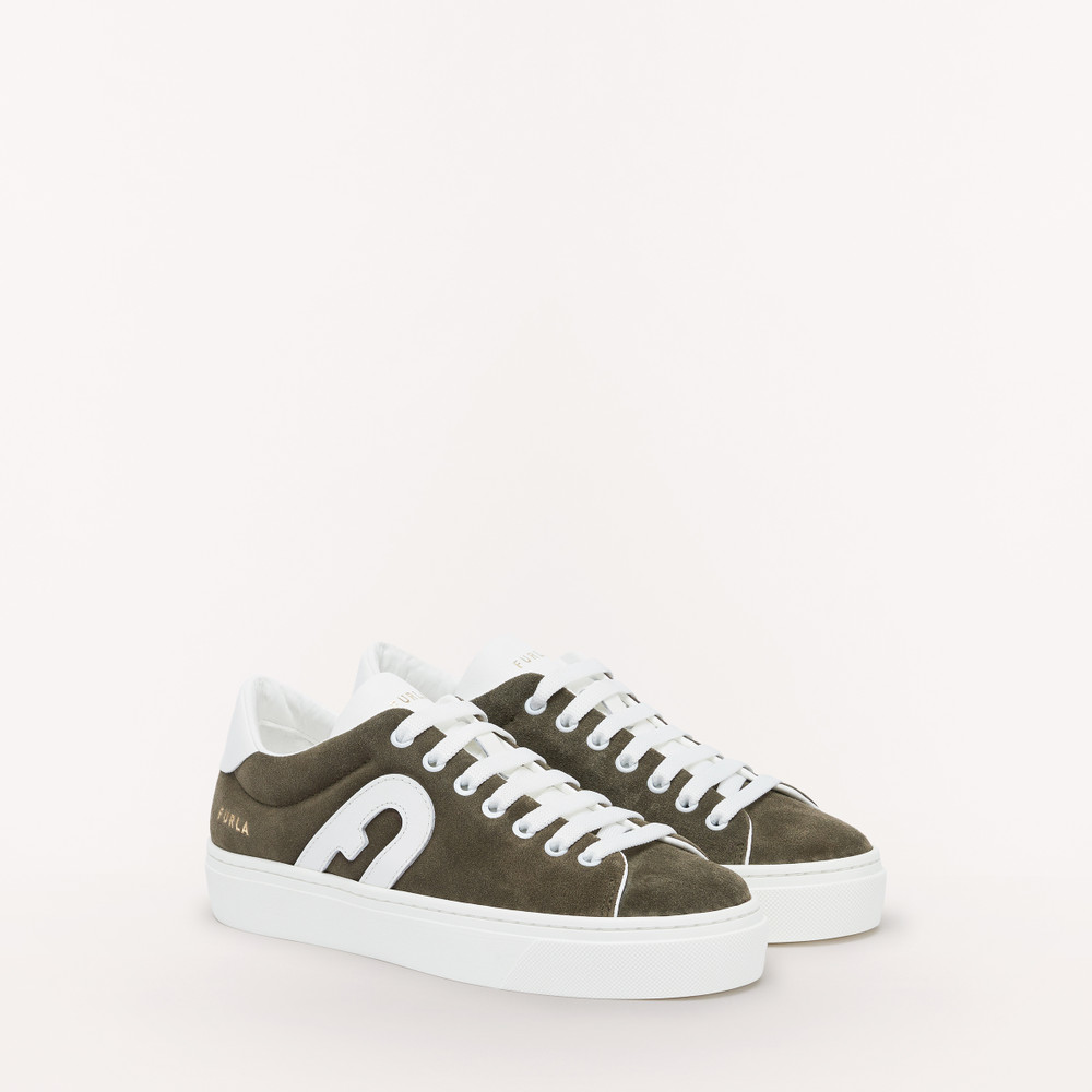 Women's Furla Joy Sneakers Olive | 92157QIVG