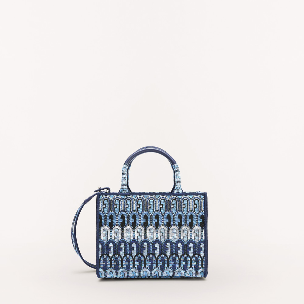 Women's Furla Opportunity Tote Bags Blue | 76984KIZF