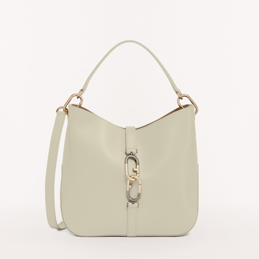 Women's Furla Sirena M Hobo Bags Beige | 97328GFOS