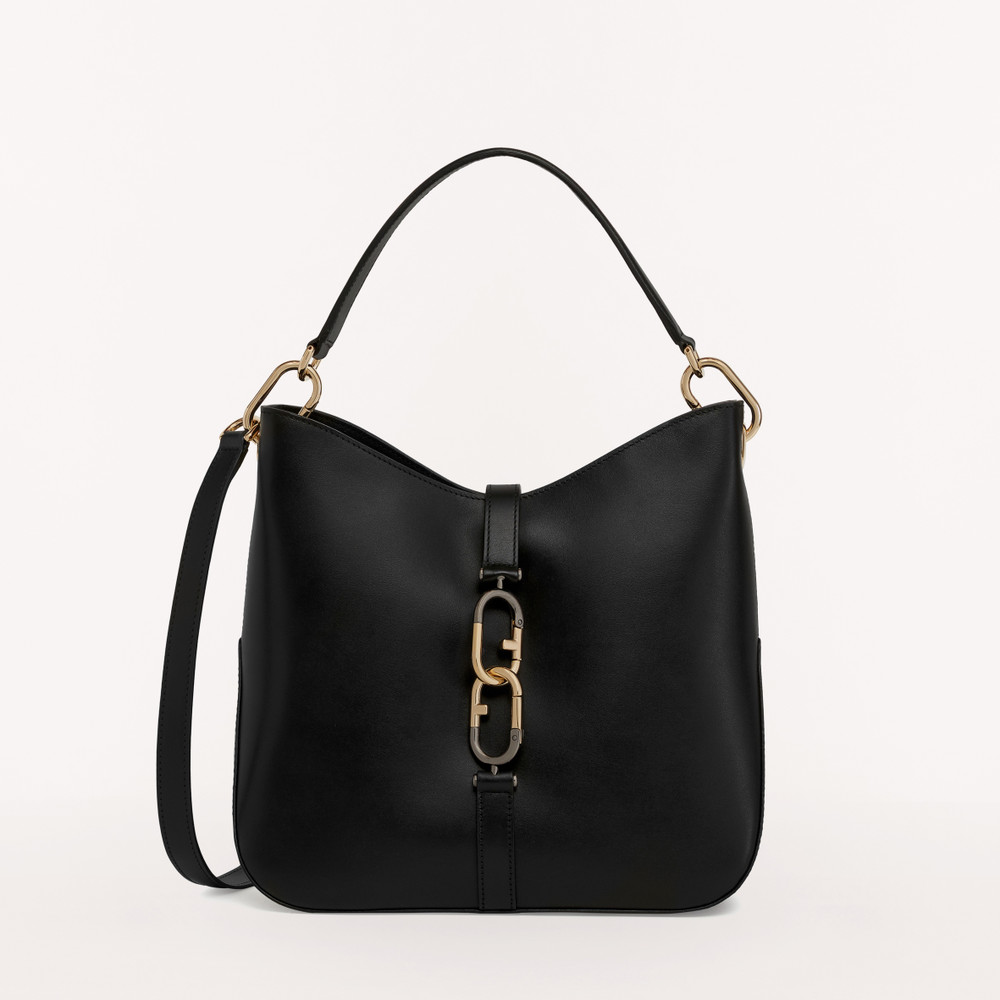 Women's Furla Sirena M Hobo Bags Black | 34062ECHA