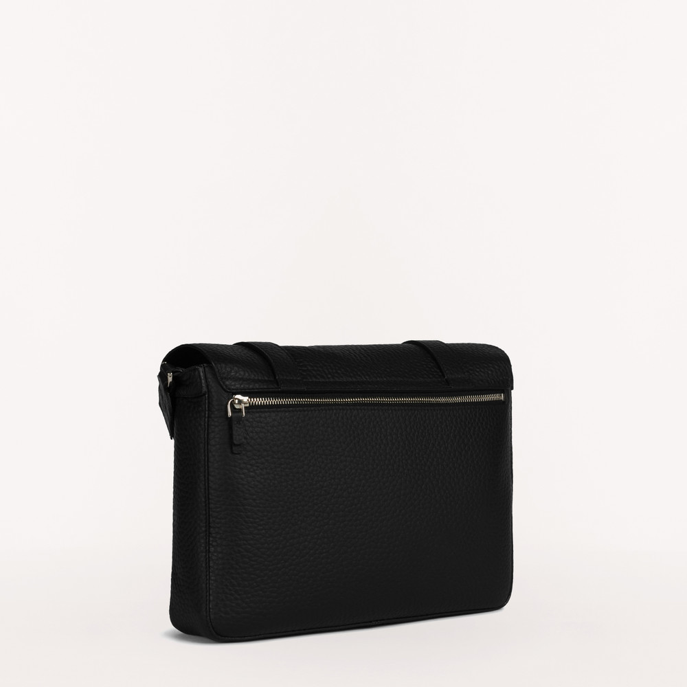 Men's Furla Giove M Messenger Bags Black | 01745KTRQ