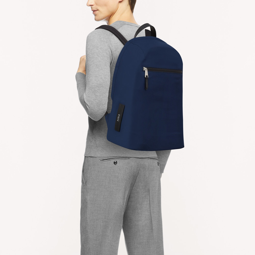 Men's Furla Technical M Backpack Blue | 50496GFAX