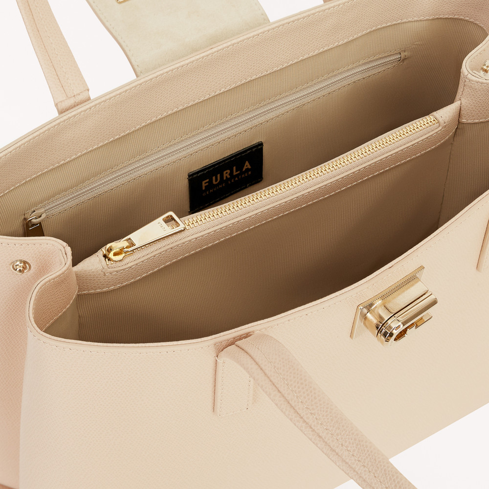 Women's Furla 1927 L Tote Bags Beige | 35146LMJN