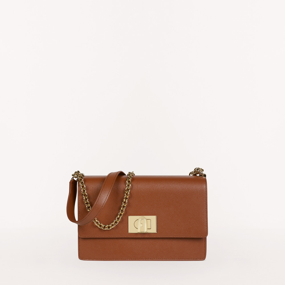 Women's Furla 1927 S Crossbody Bags Brown | 48372JKFO