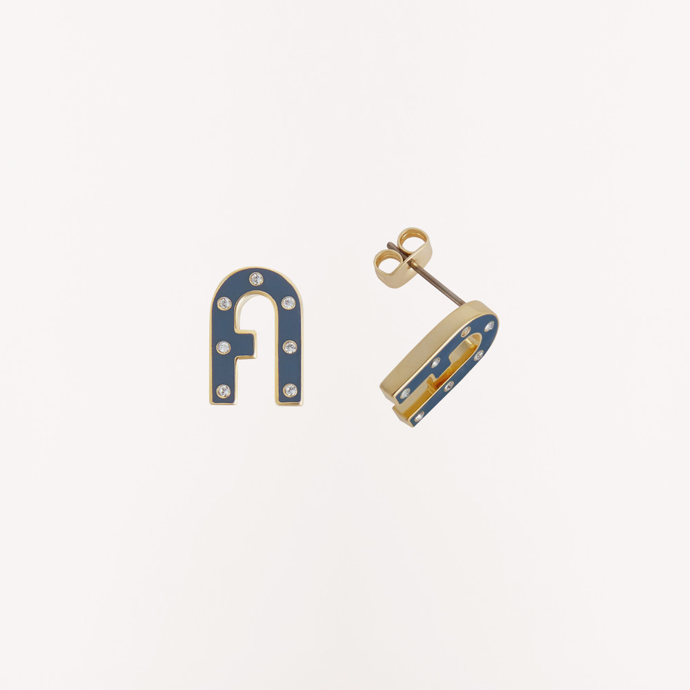 Women's Furla Arch Logomania Earring Blue | 06831XZHQ