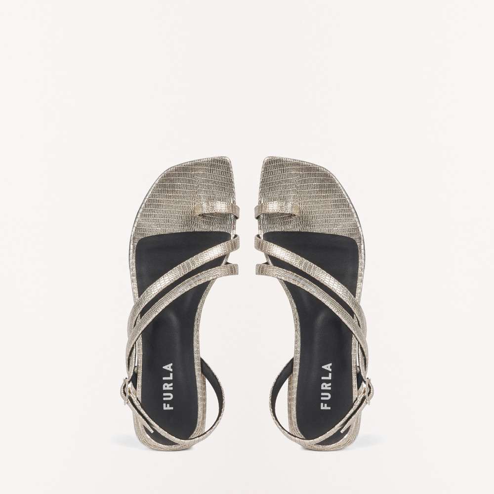 Women's Furla Armonia Sandals Silver | 67293VBRQ