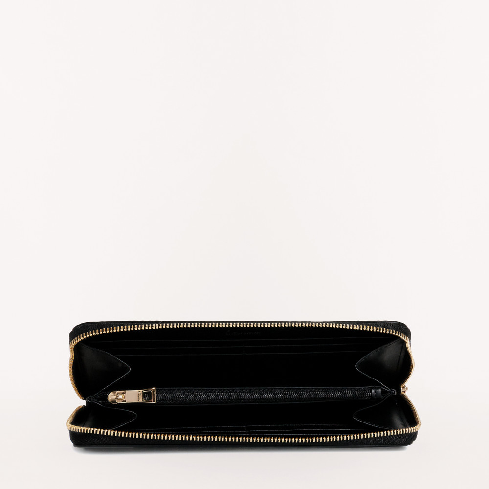 Women's Furla Babylon Xl Zip Around Wallets Black | 06748NXCZ