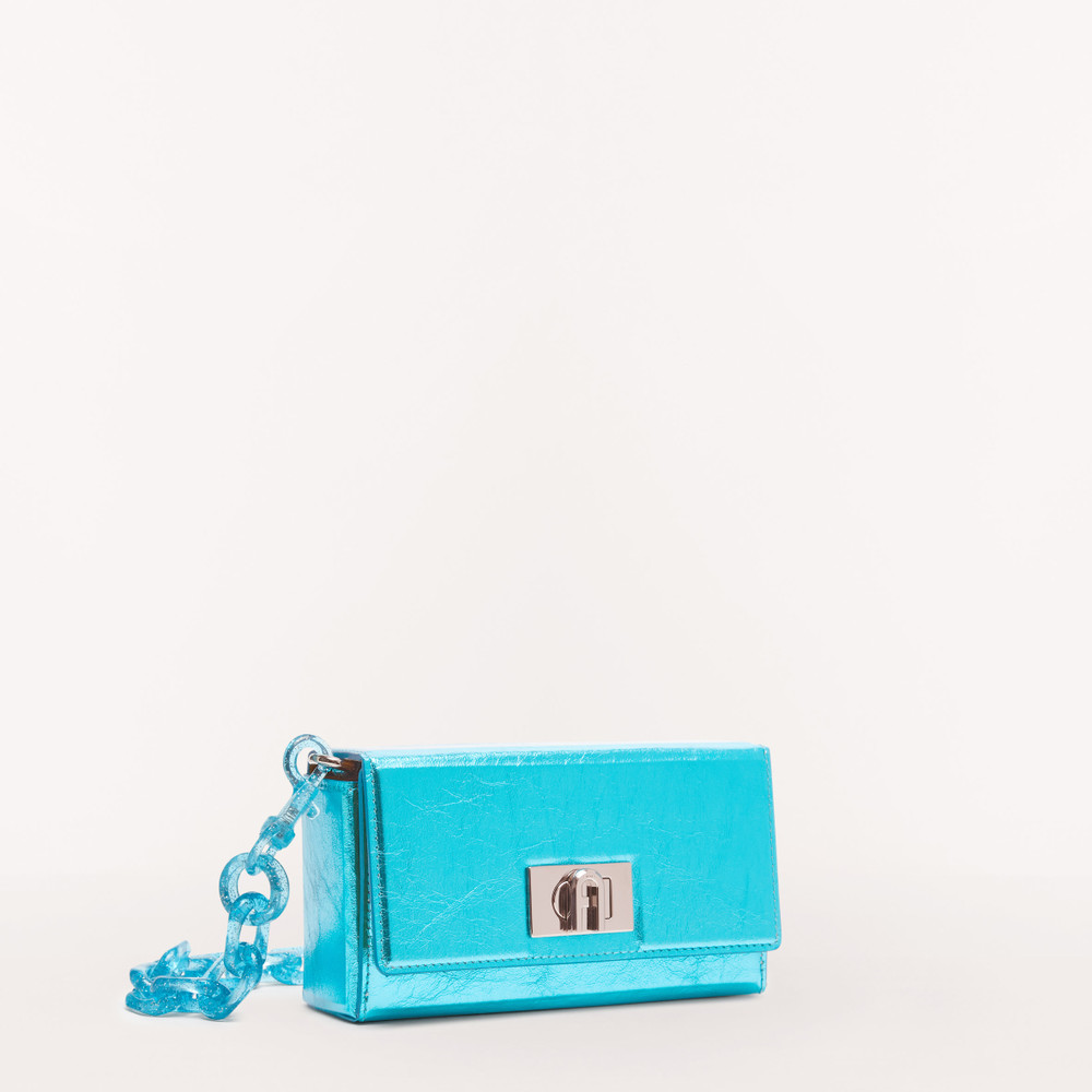 Women's Furla Bloom Shoulder Bags Blue | 85719NWXP