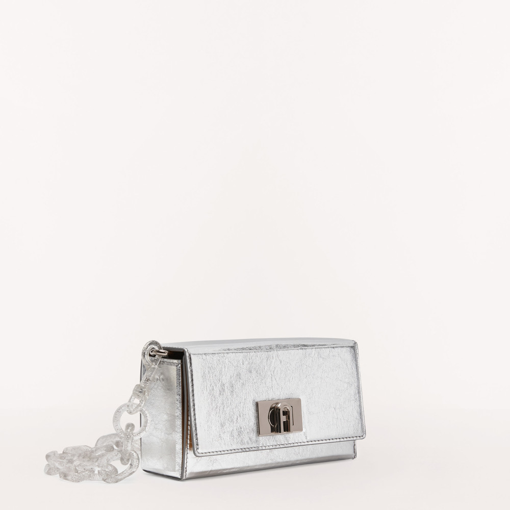 Women's Furla Bloom Shoulder Bags Silver | 91208WNDC