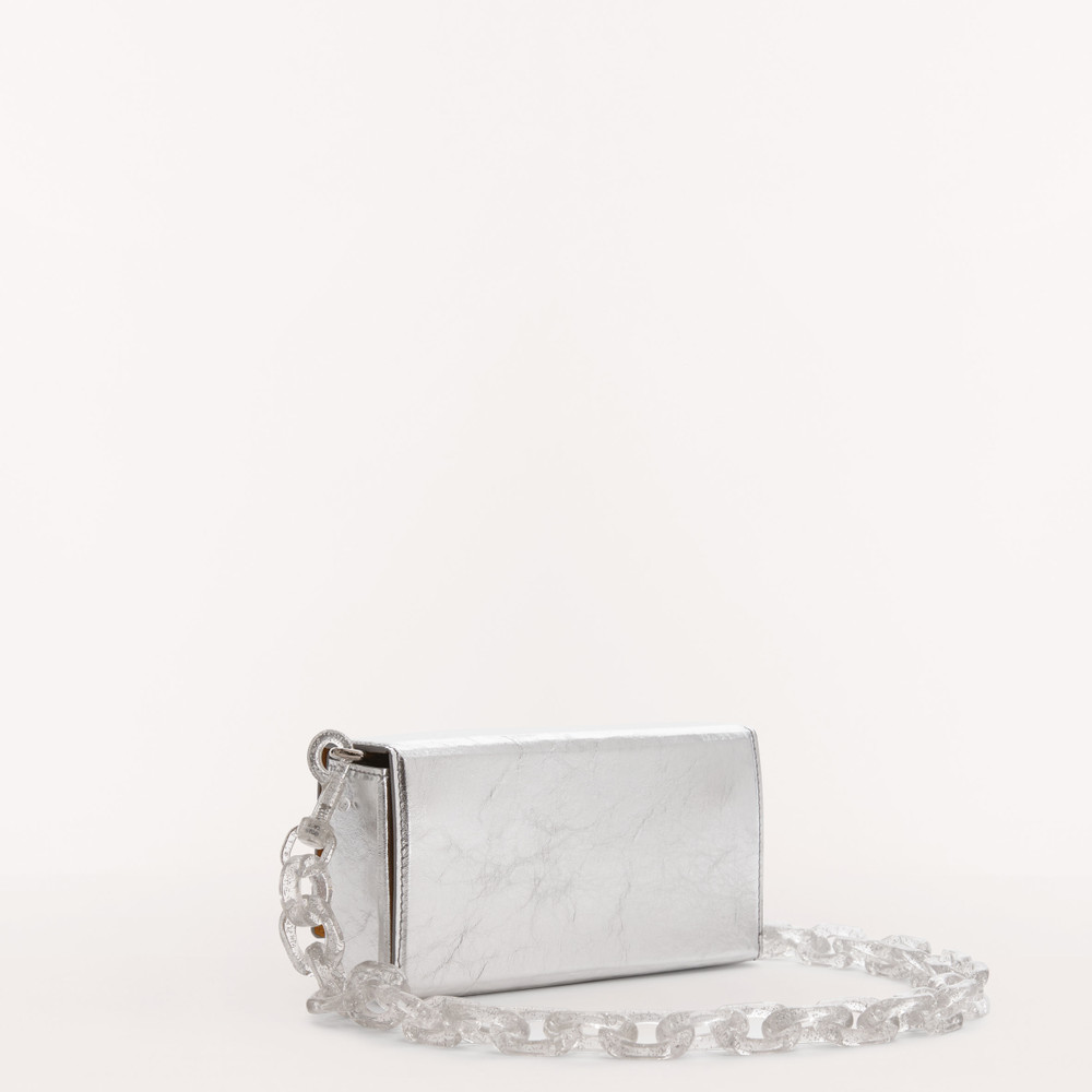 Women's Furla Bloom Shoulder Bags Silver | 91208WNDC