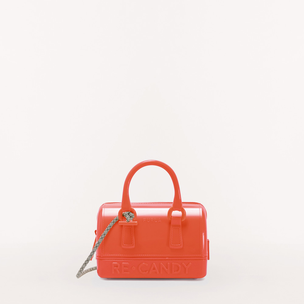 Women\'s Furla Candy M Top Handles Orange | 08725VLTB