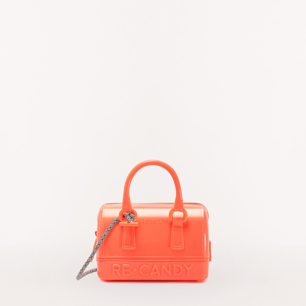 Women\'s Furla Candy M Top Handles Orange | 54163RFMJ