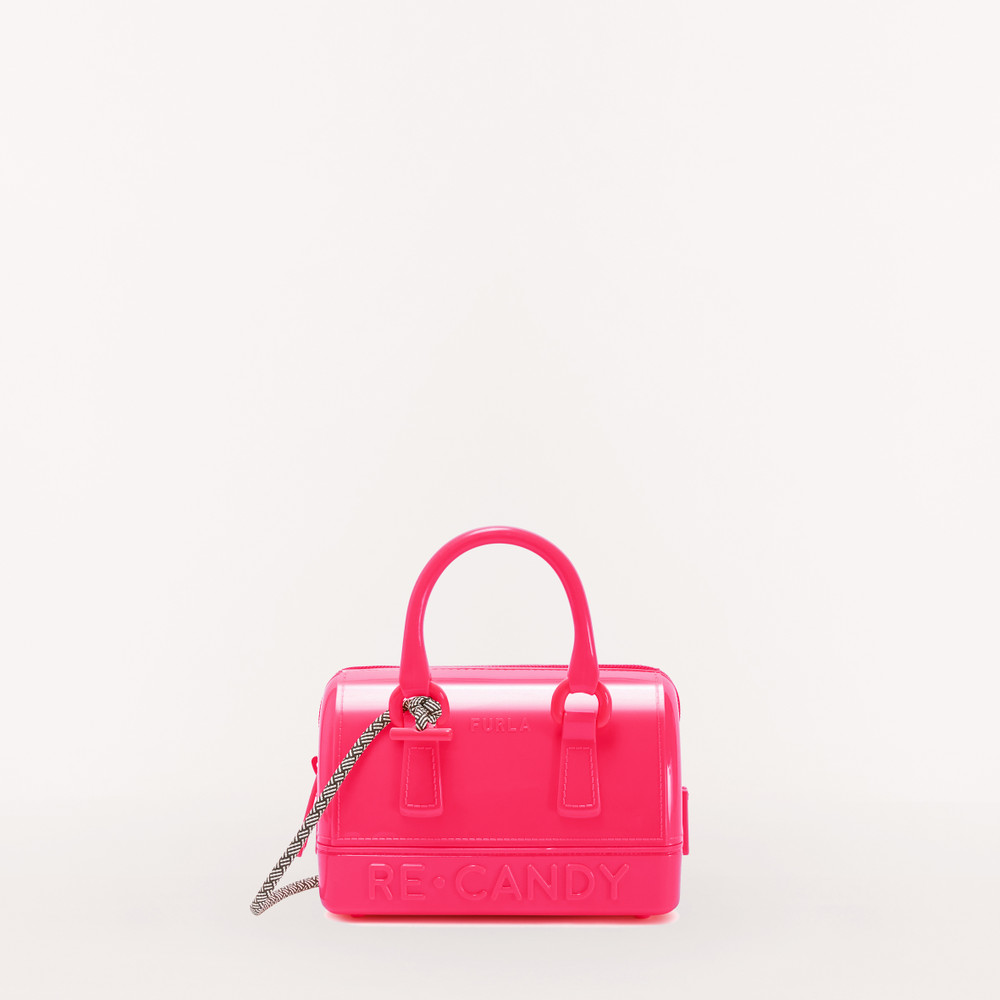 Women\'s Furla Candy M Top Handles Pink | 93187BUGJ