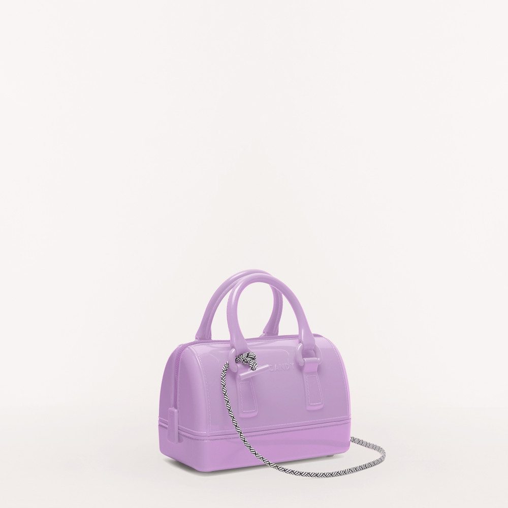 Women's Furla Candy M Top Handles Purple | 28457IZXT