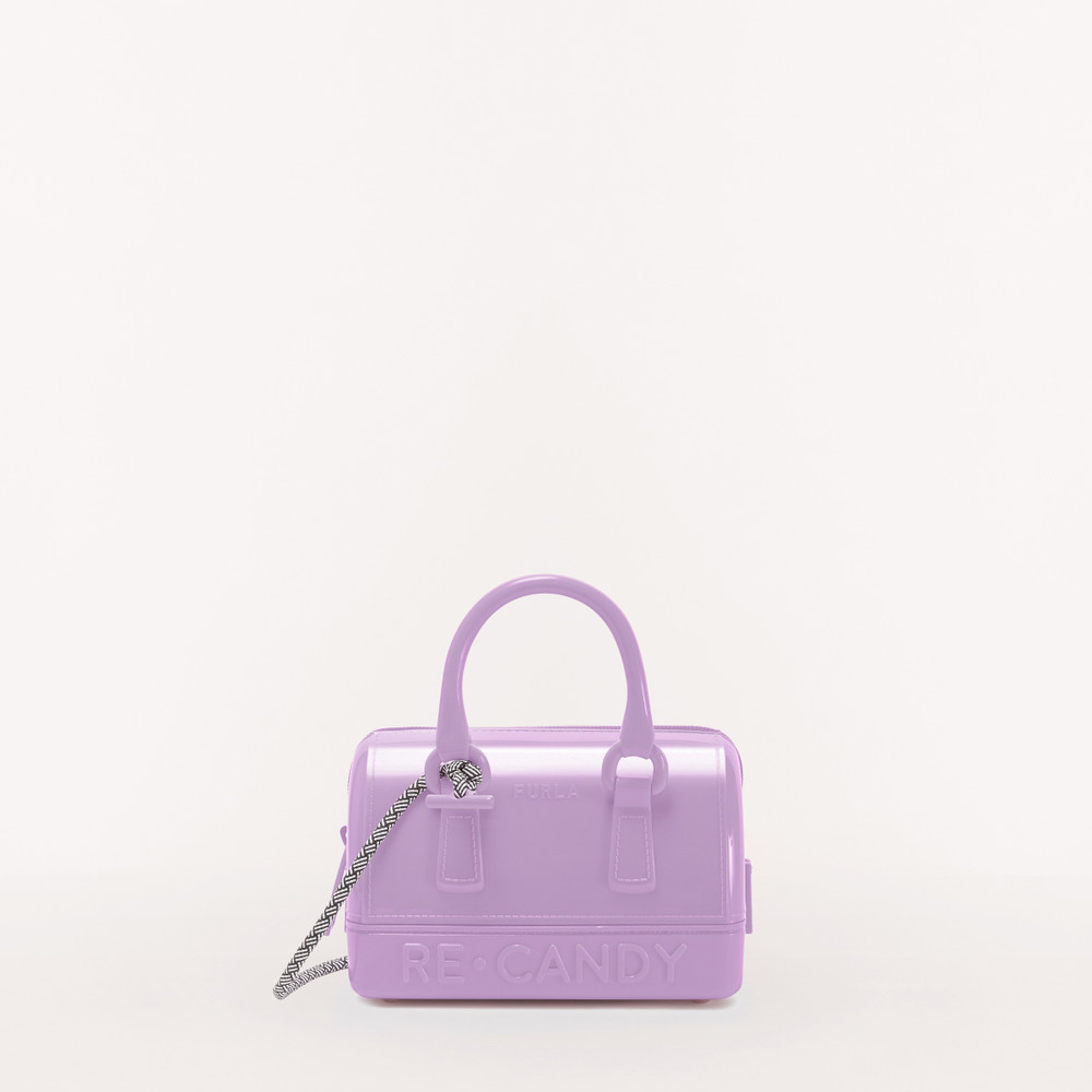 Women\'s Furla Candy M Top Handles Purple | 28457IZXT