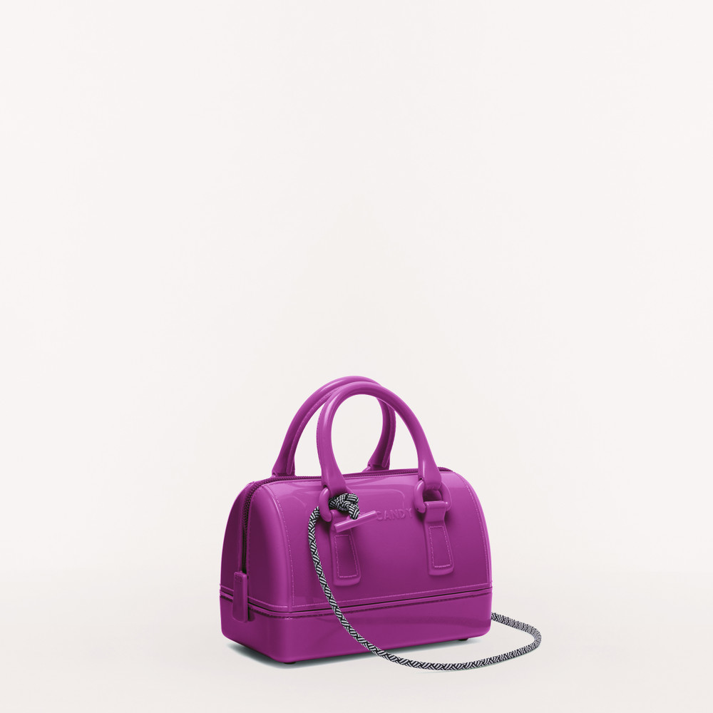 Women's Furla Candy M Top Handles Purple | 72063DVWE