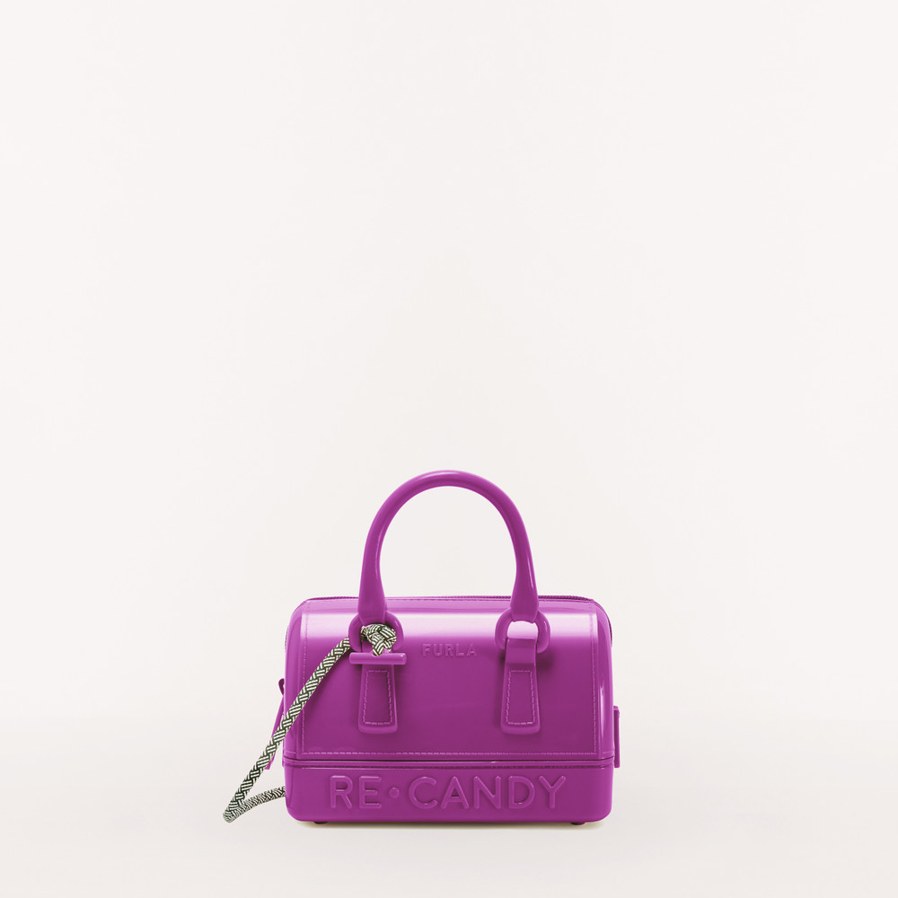 Women\'s Furla Candy M Top Handles Purple | 72063DVWE