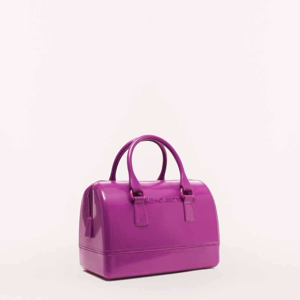 Women's Furla Candy S Top Handles Purple | 89706DMPV