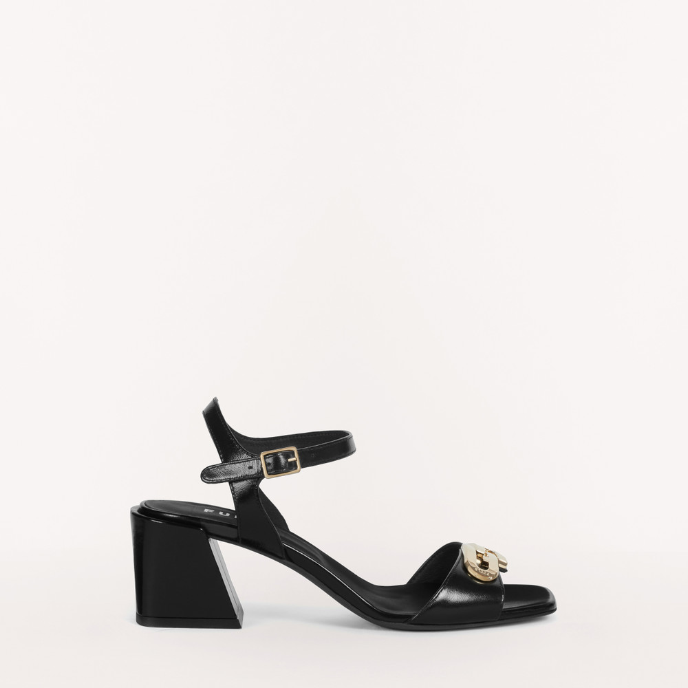 Women's Furla Chain Sandals Black | 29508EFXN