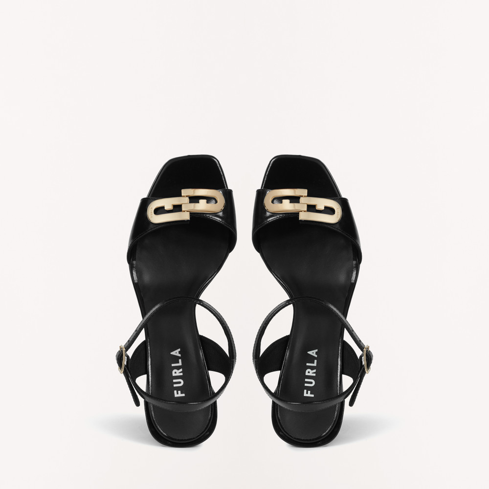 Women's Furla Chain Sandals Black | 29508EFXN