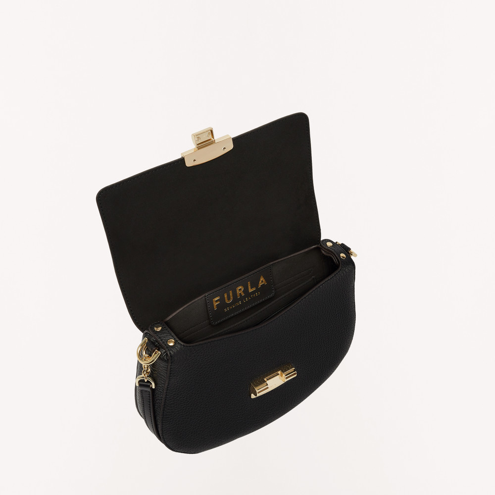 Women's Furla Club 2 S Crossbody Bags Black | 35482NTFK