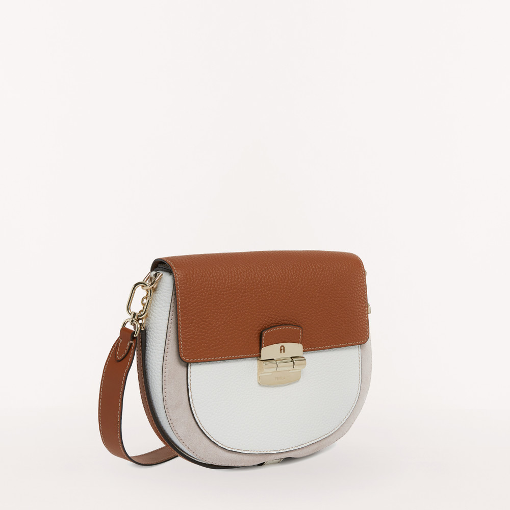 Women's Furla Club 2 S Crossbody Bags Brown White | 18450SHDV