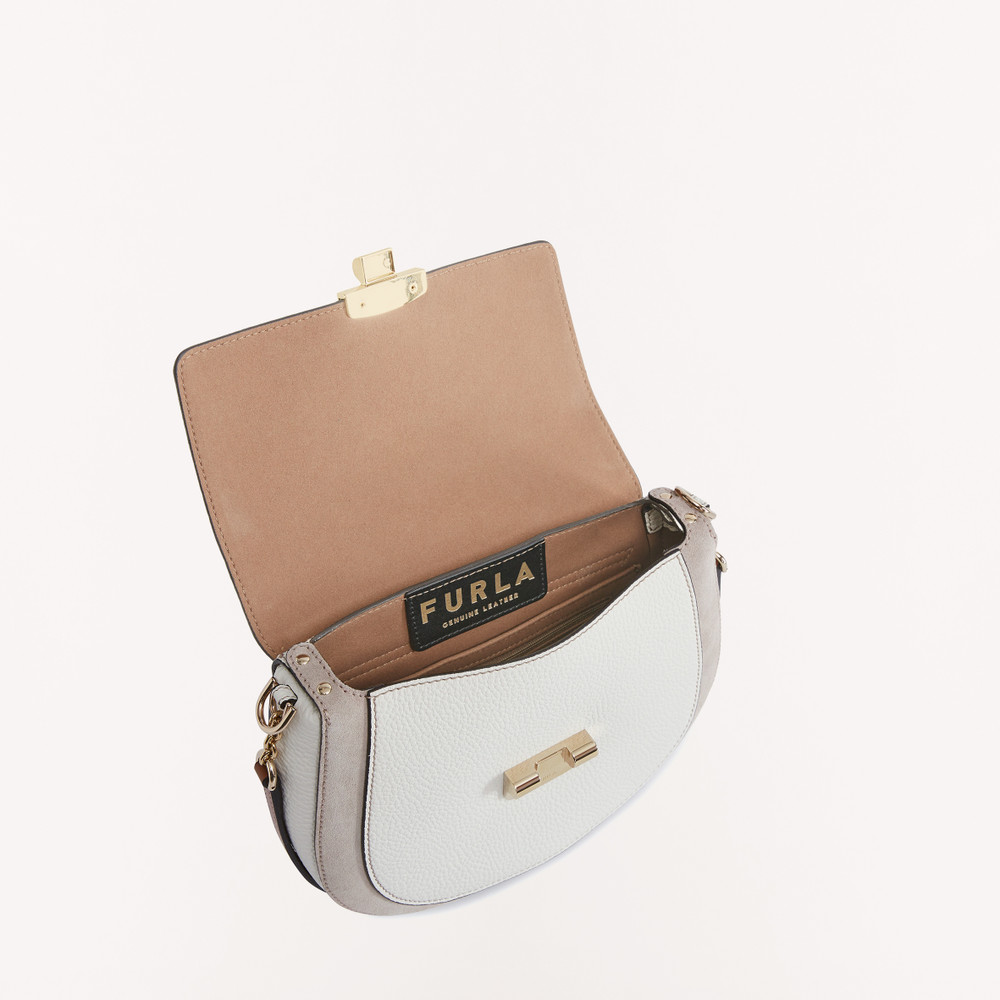 Women's Furla Club 2 S Crossbody Bags Brown White | 18450SHDV