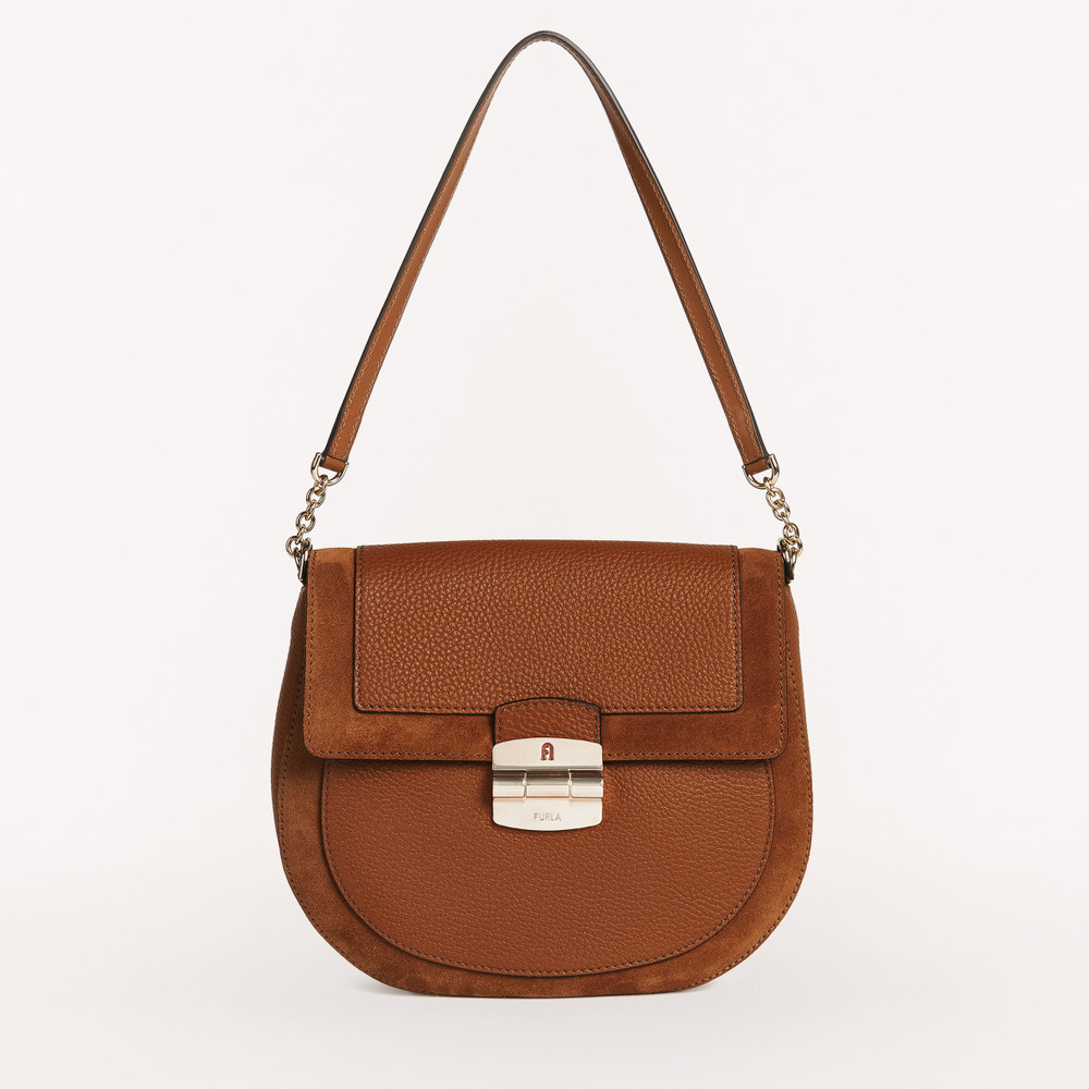 Women's Furla Club 2 S Crossbody Bags Brown | 62879IXYT