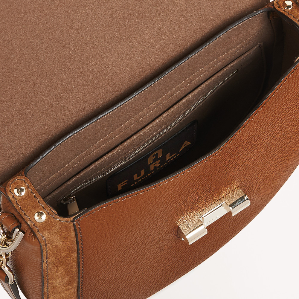 Women's Furla Club 2 S Crossbody Bags Brown | 62879IXYT