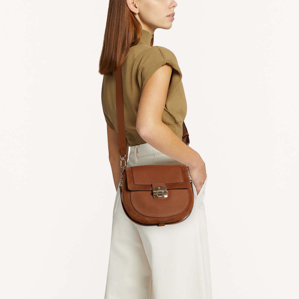 Women's Furla Club 2 S Crossbody Bags Brown | 62879IXYT