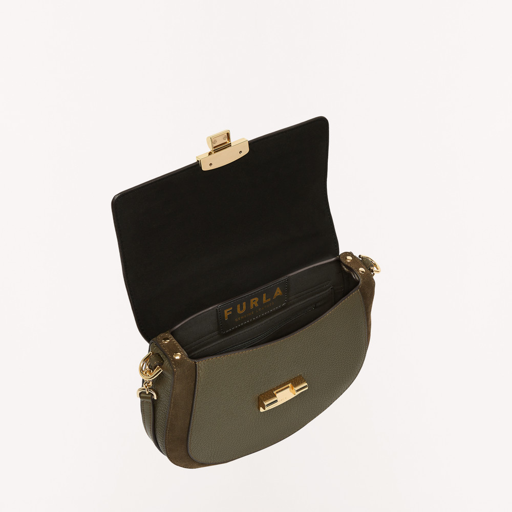 Women's Furla Club 2 S Crossbody Bags Olive | 86542ZGBO