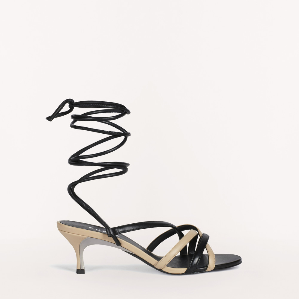 Women's Furla Code Sandals Black | 94108MWOE