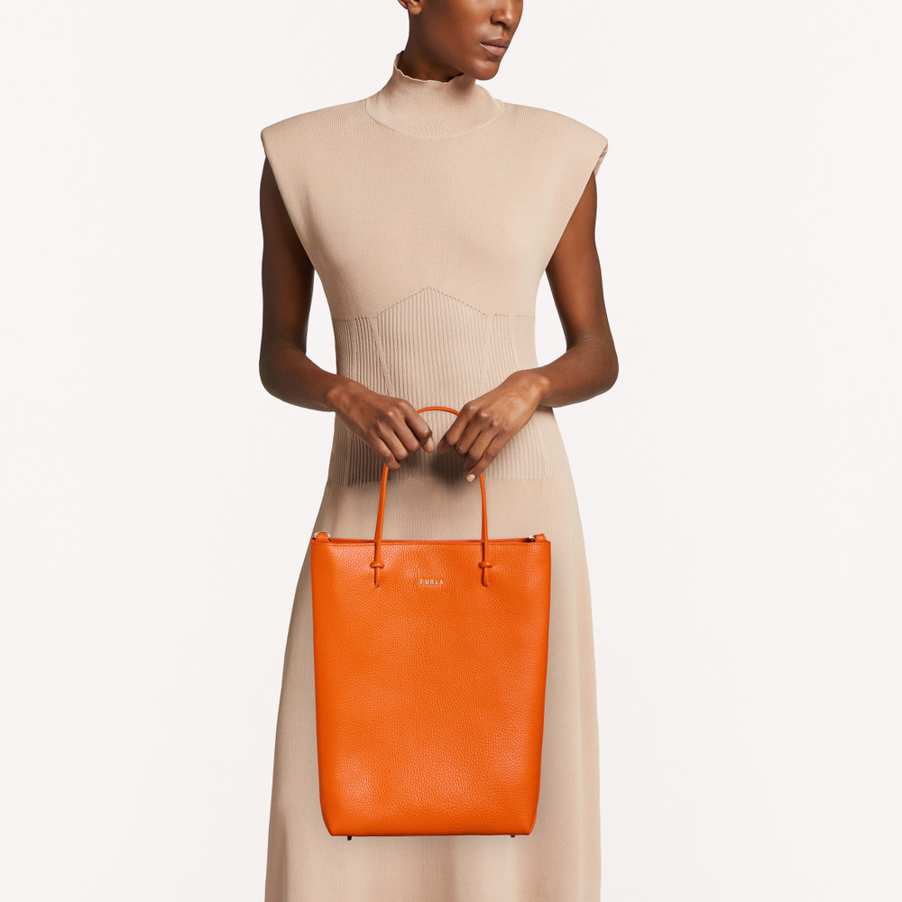 Women's Furla Essential M Tote Bags Orange | 76219OBPU