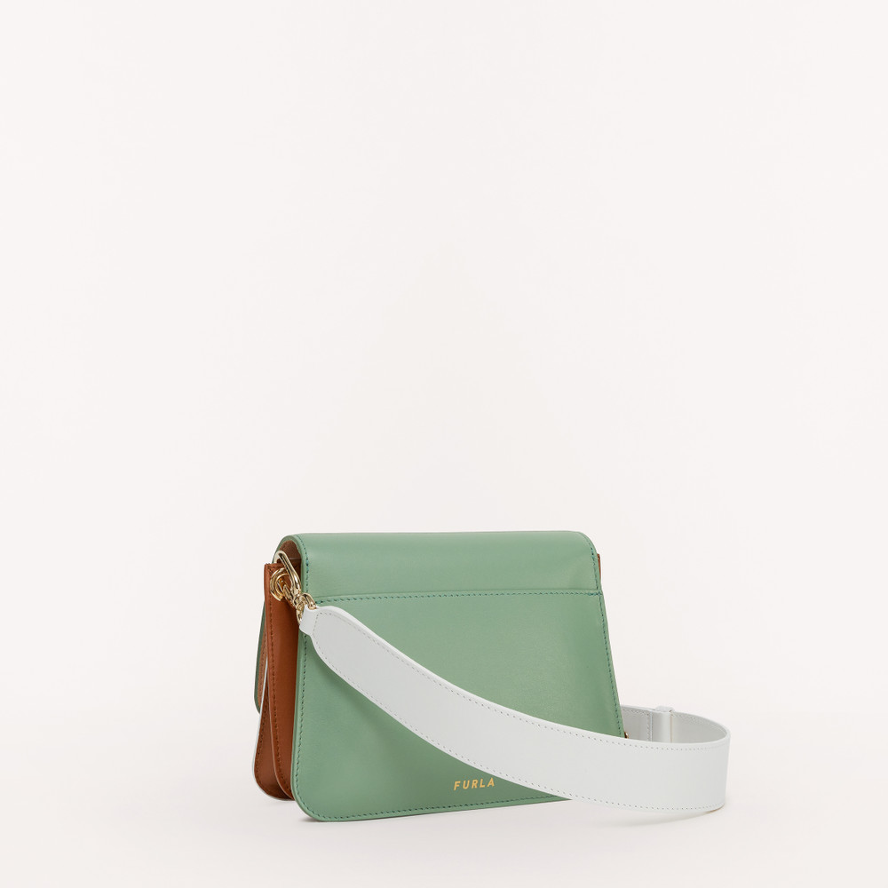 Women's Furla Gemma Shoulder Bags Green | 60785EQOU