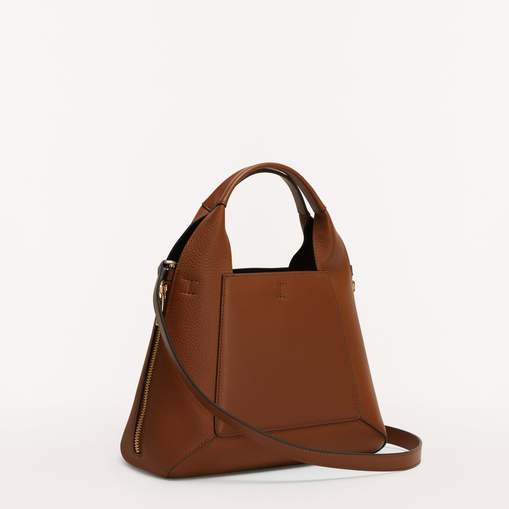 Women's Furla Gilda M Tote Bags Brown | 43092WCGH