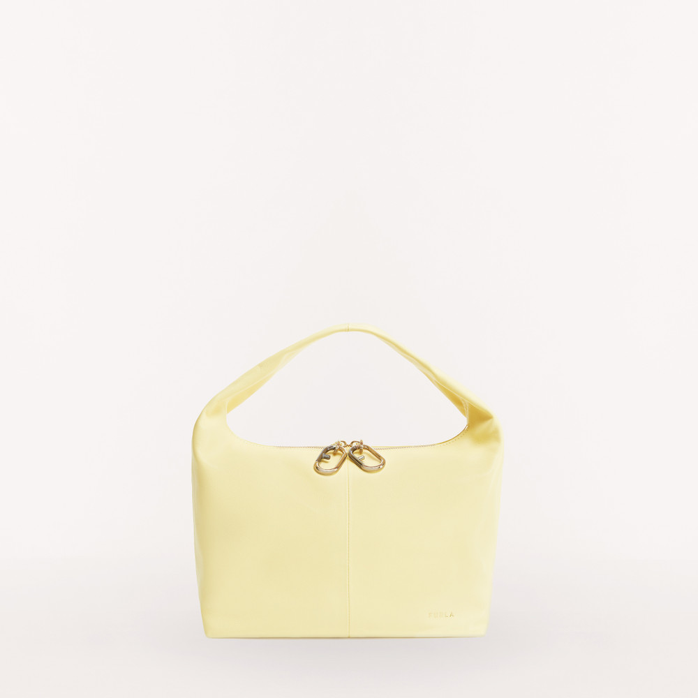 Women\'s Furla Ginger S Hobo Bags Yellow | 95762LOMJ