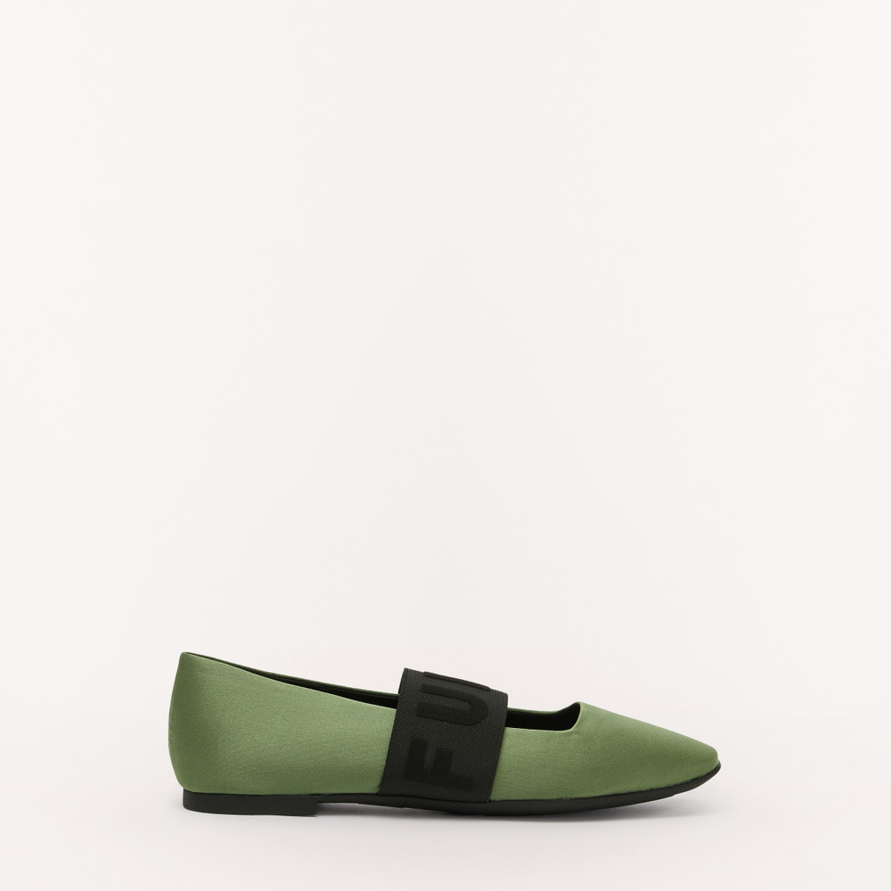 Women's Furla Iris Ballerinas Green | 54693NUTA