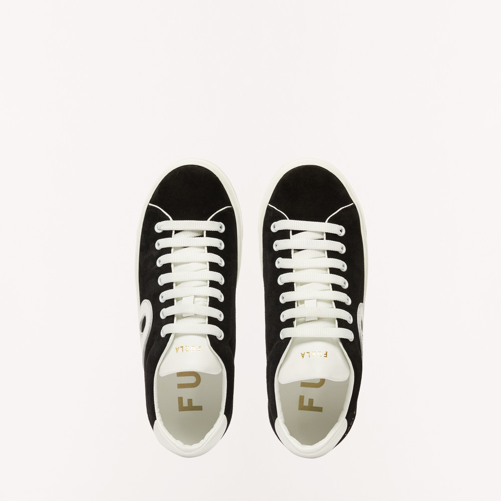 Women's Furla Joy Sneakers Black | 58403DOTY