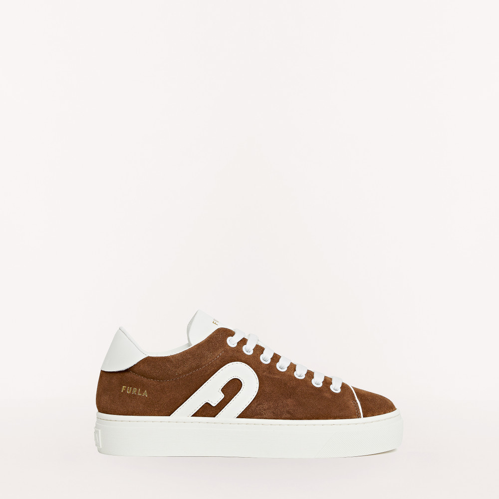 Women's Furla Joy Sneakers Brown | 73254FPGT