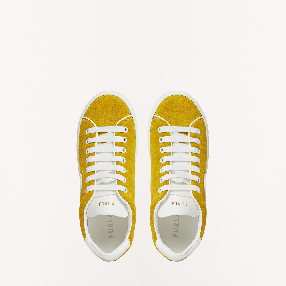 Women's Furla Joy Sneakers Yellow | 58401FVHR